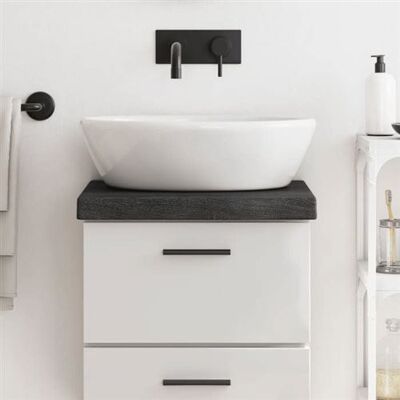 vidaXL Plan de toilette Gris Foncé - Plan de toilette - Publicité vidaXL Plan de toilette Gris Foncé - Plan de toilette - Publicité