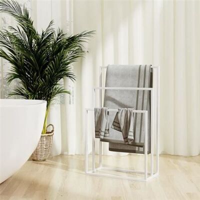 vidaXL Porte-serviettes Autoportant Blanc 48x24x79 cm Fer - Organisateur de Salle de Bain - Publicité vidaXL Porte-serviettes Autoportant Blanc 48x24x79 cm Fer - Organisateur de Salle de Bain - Publicité