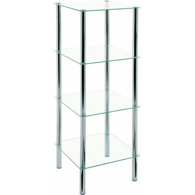 Non communiqué Etagere salle de bain en Tube d'acier Chrome Verre trempe, Dim : L39 x P39 x H107 cm -PEGANE- - Publicité Non communiqué Etagere salle de bain en Tube d'acier Chrome Verre trempe, Dim : L39 x P39 x H107 cm -PEGANE- - Publicité