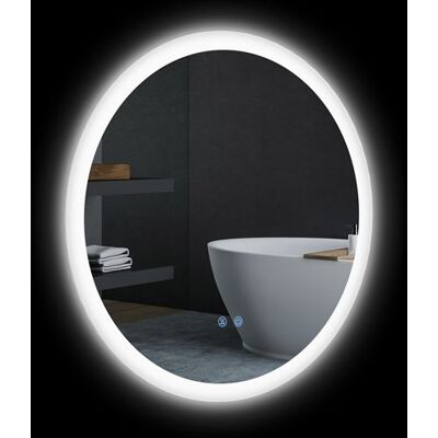 Miroir Rond LED Salle de Bain 60cm 3 Couleurs Tactile 29W Gris - Publicité Miroir Rond LED Salle de Bain 60cm 3 Couleurs Tactile 29W Gris - Publicité