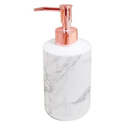 Distributeur de savon en céramique effet marbre en or rose - Distributeur de savon - Publicité Distributeur de savon en céramique effet marbre en or rose - Distributeur de savon - Publicité