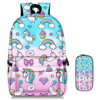 Non communiqué Lot de 2 pièces Sac à Dos, Trousse à crayons pour Enfants Licorne Cadeaux pour Filles (SD1230) Multicolore - Publicité Non communiqué Lot de 2 pièces Sac à Dos, Trousse à crayons pour Enfants Licorne Cadeaux pour Filles (SD1230) Multicolore - Publicité