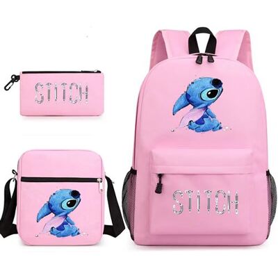 Non communiqué Lot de 3 pièces Sac à Dos, Trousse à crayons, Sac à Bandoulière Stitch pour Garçon et Filles (SD3467) Rose Rose - Publicité Non communiqué Lot de 3 pièces Sac à Dos, Trousse à crayons, Sac à Bandoulière Stitch pour Garçon et Filles (SD3467) Rose Rose - Publicité