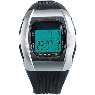 Pearl Montre bracelet radiopilotée à écran LCD ''SW-640 DCF'' Noir - Publicité Pearl Montre bracelet radiopilotée à écran LCD ''SW-640 DCF'' Noir - Publicité