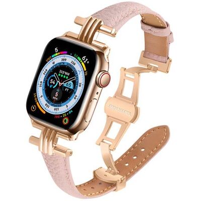Eko Bracelet Apple Watch - Rose - 38/40/41mm - Cuir - Publicité Eko Bracelet Apple Watch - Rose - 38/40/41mm - Cuir - Publicité