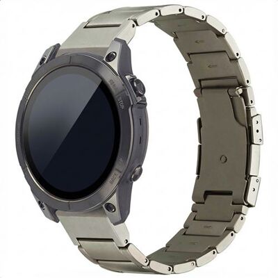 Accezz Bracelet en acier Titane mat - Connexion Garmin 22 mm - Titanium - Publicité Accezz Bracelet en acier Titane mat - Connexion Garmin 22 mm - Titanium - Publicité