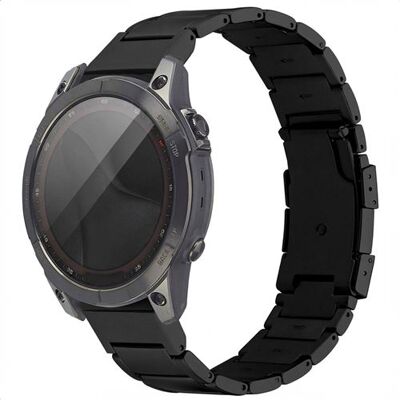 Accezz Bracelet en acier Titane mat - Connexion Garmin 22 mm - Noir - Publicité Accezz Bracelet en acier Titane mat - Connexion Garmin 22 mm - Noir - Publicité
