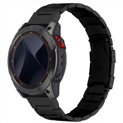 Accezz Bracelet en acier Titane mat - Connexion Garmin 26 mm - Noir - Publicité Accezz Bracelet en acier Titane mat - Connexion Garmin 26 mm - Noir - Publicité