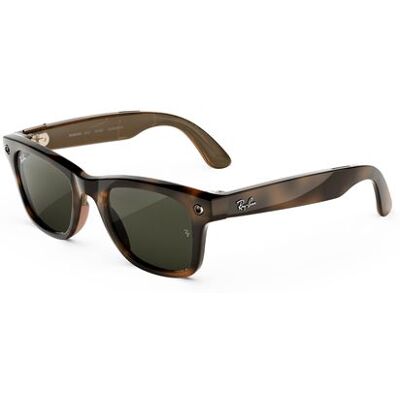 Lunettes connectées IA Meta Ray-Ban (Gen 3) Wayfarer Havana Verres verts - Publicité Lunettes connectées IA Meta Ray-Ban (Gen 3) Wayfarer Havana Verres verts - Publicité