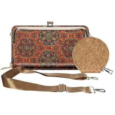 Non communiqué Pochette en Liège Bandoulière Double Poche Porte monnaie Motif Lys Avizar Multicolore - Publicité Non communiqué Pochette en Liège Bandoulière Double Poche Porte monnaie Motif Lys Avizar Multicolore - Publicité