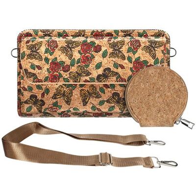 Non communiqué Pochette en Liège Bandoulière Triple Poche Magnétique Motif Papillon Avizar Multicolore - Publicité Non communiqué Pochette en Liège Bandoulière Triple Poche Magnétique Motif Papillon Avizar Multicolore - Publicité