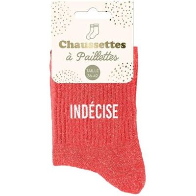 Non communiqué Chaussettes - Femme - Rouge avec paillettes - Indécise - Taille 36/42 - Humour - Cadeau - Publicité Non communiqué Chaussettes - Femme - Rouge avec paillettes - Indécise - Taille 36/42 - Humour - Cadeau - Publicité