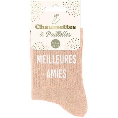Non communiqué Chaussettes - Femme - Orange avec paillettes - Meilleures amies - Taille 36/42 - Humour - Cadeau - Publicité Non communiqué Chaussettes - Femme - Orange avec paillettes - Meilleures amies - Taille 36/42 - Humour - Cadeau - Publicité