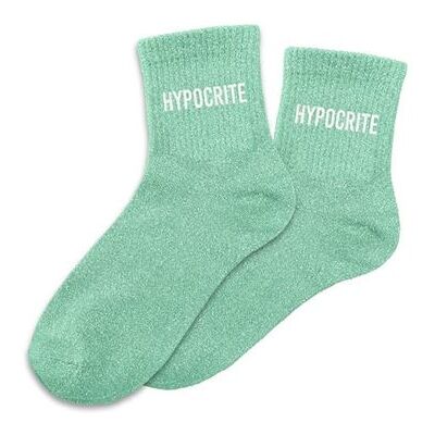 Non communiqué Chaussettes - Femme - Vert avec paillettes - Hypocrite - Taille 36/42 - Humour - Cadeau - Publicité Non communiqué Chaussettes - Femme - Vert avec paillettes - Hypocrite - Taille 36/42 - Humour - Cadeau - Publicité