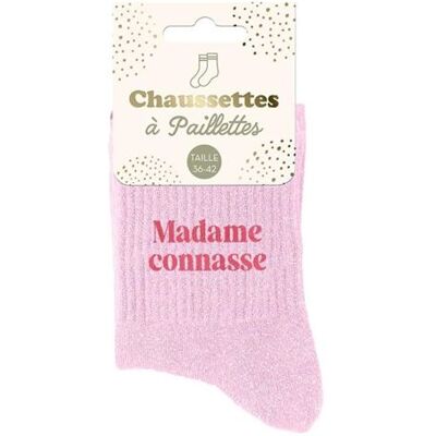 Non communiqué Chaussettes - Femme - Rose avec paillettes - Madame connasse - Taille 36/42 - Humour - Cadeau - Publicité Non communiqué Chaussettes - Femme - Rose avec paillettes - Madame connasse - Taille 36/42 - Humour - Cadeau - Publicité