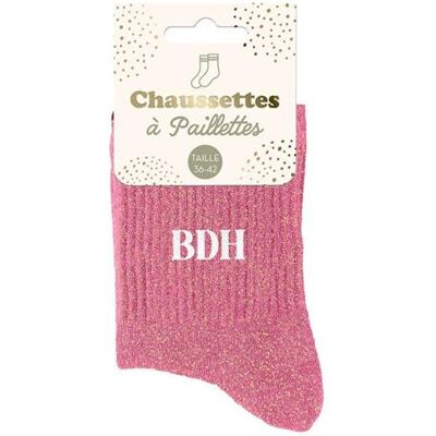 Non communiqué Chaussettes - Femme - Rose avec paillettes - BDH - Taille 36/42 - Humour - Cadeau - Publicité Non communiqué Chaussettes - Femme - Rose avec paillettes - BDH - Taille 36/42 - Humour - Cadeau - Publicité