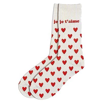 Non communiqué Chaussettes - Femme - Beige avec paillettes - Je t'aime - Taille 36/42 - Humour - Cadeau - Publicité Non communiqué Chaussettes - Femme - Beige avec paillettes - Je t'aime - Taille 36/42 - Humour - Cadeau - Publicité