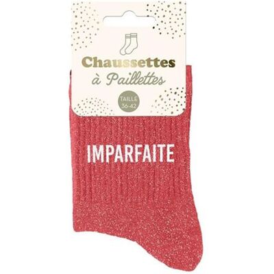 Non communiqué Chaussettes - Femme - Rouge avec paillettes - Imparfaite - Taille 36/42 - Humour - Cadeau - Publicité Non communiqué Chaussettes - Femme - Rouge avec paillettes - Imparfaite - Taille 36/42 - Humour - Cadeau - Publicité