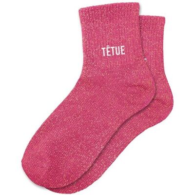 Non communiqué Chaussettes - Femme - Rose avec paillettes - Têtue - Taille 36/42 - Humour - Cadeau - Publicité Non communiqué Chaussettes - Femme - Rose avec paillettes - Têtue - Taille 36/42 - Humour - Cadeau - Publicité