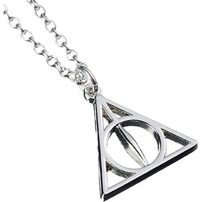 Collier Harry Potter en argent sterling avec reliques de la mort - Publicité Collier Harry Potter en argent sterling avec reliques de la mort - Publicité