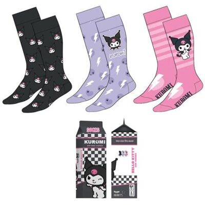 Non communiqué Sanrio - Pack 3 paires de chaussettes Kuromi 36-43 - Publicité Non communiqué Sanrio - Pack 3 paires de chaussettes Kuromi 36-43 - Publicité