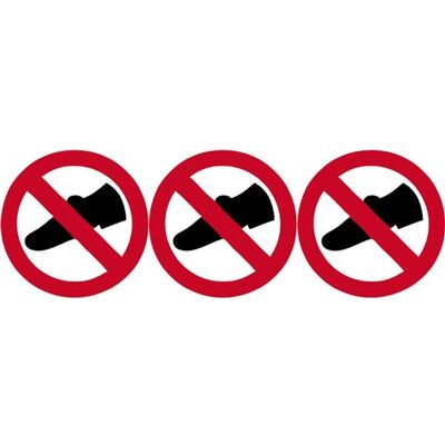 Non communiqué Chaussures interdites (3 fois 10cm) - Sticker/autocollant - Publicité Non communiqué Chaussures interdites (3 fois 10cm) - Sticker/autocollant - Publicité