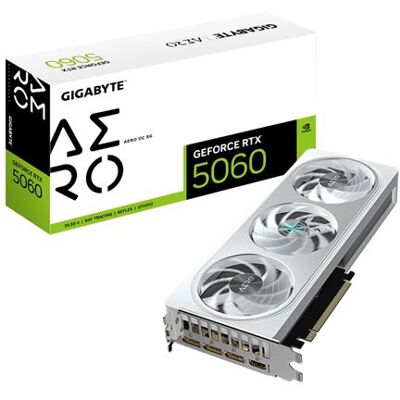 Carte graphique Gigabyte Nvidia GeForce RTX 5060 8G AERO OC RGB - Publicité Carte graphique Gigabyte Nvidia GeForce RTX 5060 8G AERO OC RGB - Publicité