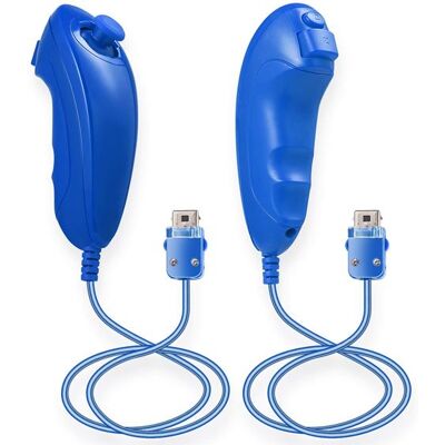 2pcs Nunchuk bleu foncée compatible pour Manette Nintendo Wii /WII U /WII MINI- QUMOX® - Publicité 2pcs Nunchuk bleu foncée compatible pour Manette Nintendo Wii /WII U /WII MINI- QUMOX® - Publicité