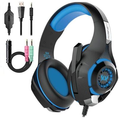 Casque Gamer KOTION EACH GS4000 Stéréo - PC/PS4 - Bleu - Publicité Casque Gamer KOTION EACH GS4000 Stéréo - PC/PS4 - Bleu - Publicité