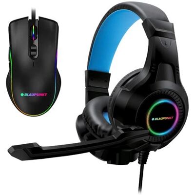 Pack gaming 2-en-1 casque et souris filaire - Blaupunkt - BLP1978-133 - Noir Noir - Publicité Pack gaming 2-en-1 casque et souris filaire - Blaupunkt - BLP1978-133 - Noir Noir - Publicité