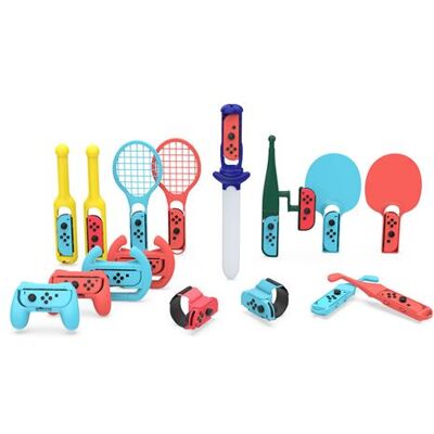 FLOODKING Kit Sport Switch : Raquettes, Volants, Tambour, Canne, Grips, Sangles & Plus 18 Pièces - Publicité FLOODKING Kit Sport Switch : Raquettes, Volants, Tambour, Canne, Grips, Sangles & Plus 18 Pièces - Publicité