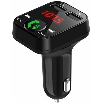 Transmetteur FM Sans fil Bluetooth 5.0 Adaptateur MP3 Kit Voiture Chargeur USB Noir XSTONE - Publicité Transmetteur FM Sans fil Bluetooth 5.0 Adaptateur MP3 Kit Voiture Chargeur USB Noir XSTONE - Publicité