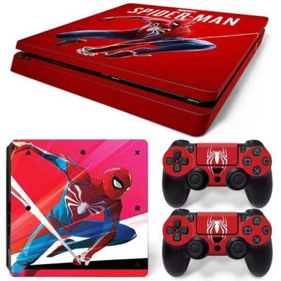 Autocollant Stickers Skin de Protection pour Console et Manette Sony Playstation PS4 Slim - Spiderman #1 - Publicité Autocollant Stickers Skin de Protection pour Console et Manette Sony Playstation PS4 Slim - Spiderman #1 - Publicité