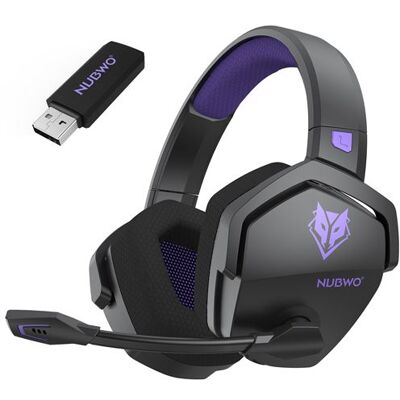 NUBWO G06 Casque Gamer Sans Fil 2.4G Bluetooth - pour PS5/PS4/PC - Violet - Publicité NUBWO G06 Casque Gamer Sans Fil 2.4G Bluetooth - pour PS5/PS4/PC - Violet - Publicité