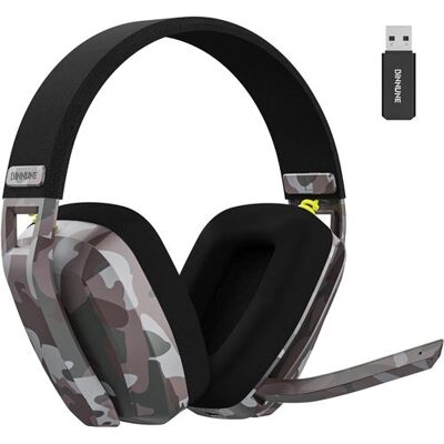 BINNUNE BW06 Casque Gamer Sans Fil Bluetooth 5.3 2.4G - Camouflage - Publicité BINNUNE BW06 Casque Gamer Sans Fil Bluetooth 5.3 2.4G - Camouflage - Publicité