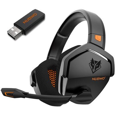NUBWO G06 Casque Gamer Sans Fil 2.4G Bluetooth - pour PS5/PS4/PC - Orange - Publicité NUBWO G06 Casque Gamer Sans Fil 2.4G Bluetooth - pour PS5/PS4/PC - Orange - Publicité