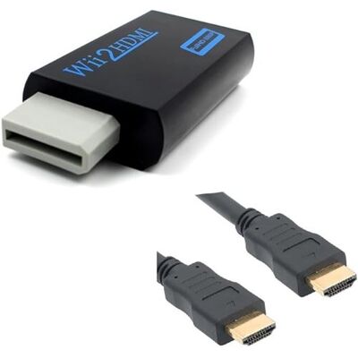 Convertisseur HDMI Noir pour Nintendo Wii Wii U – Haute Définition 1080p – Sortie Audio Jack 3,5 mm + Câble HDMI 1,5 m – Straße Game Noir - Publicité Convertisseur HDMI Noir pour Nintendo Wii Wii U – Haute Définition 1080p – Sortie Audio Jack 3,5 mm + Câble HDMI 1,5 m – Straße Game Noir - Publicité