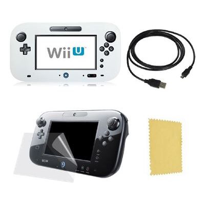 Pack 3 en 1 Nintendo Wii U Gamepad : Housse silicone Blanc - Chargeur USB 3.0 - Protection écran - Straße Game ® blanc - Publicité Pack 3 en 1 Nintendo Wii U Gamepad : Housse silicone Blanc - Chargeur USB 3.0 - Protection écran - Straße Game ® blanc - Publicité