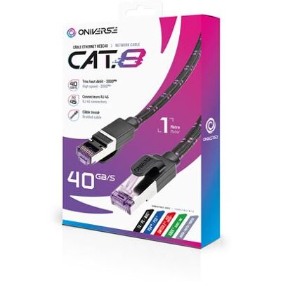 ONE UP Câble Ethernet Réseau RJ45 Cat 8 Oniverse 1 m Noir pour PS5 PS4 Nintendo Switch 2 Xbox PC et Mac Noir - Publicité ONE UP Câble Ethernet Réseau RJ45 Cat 8 Oniverse 1 m Noir pour PS5 PS4 Nintendo Switch 2 Xbox PC et Mac Noir - Publicité
