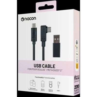 Câble USB-C Nacon pour Meta Quest 2 5m Noir Noir - Publicité Câble USB-C Nacon pour Meta Quest 2 5m Noir Noir - Publicité