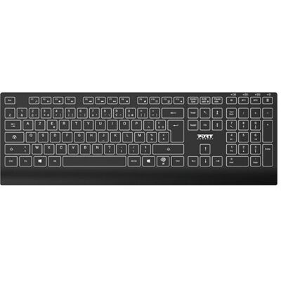Clavier rétroéclairé rechargeable USB-C Bluetooth sans fil Azerty Port Designs Noir Noir - Publicité Clavier rétroéclairé rechargeable USB-C Bluetooth sans fil Azerty Port Designs Noir Noir - Publicité