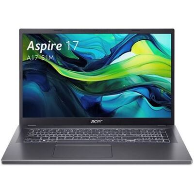 Acer Aspire 17 A17-51M - Intel Core 5 - 120U / jusqu'à 5 GHz - Win 11 Home - Intel Graphics - 16 Go RAM - 512 Go SSD NVMe - 17.3" IPS 1920 x 1080 (Full HD) - Wi-Fi 6E - gris acier - clavier : Français Gris acier - Publicité Acer Aspire 17 A17-51M - Intel Core 5 - 120U / jusqu'à 5 GHz - Win 11 Home - Intel Graphics - 16 Go RAM - 512 Go SSD NVMe - 17.3" IPS 1920 x 1080 (Full HD) - Wi-Fi 6E - gris acier - clavier : Français Gris acier - Publicité