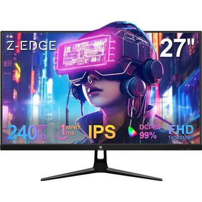 Ecran PC Gaming Z-EDGE UG27PJ 27 pouces 240 Hz, IPS LED FHD 1080P 2x HDMI 2.0 et 2x DP 1.4, 400 cd/m² FreeSync Moniteur- Noir Noir - Publicité Ecran PC Gaming Z-EDGE UG27PJ 27 pouces 240 Hz, IPS LED FHD 1080P 2x HDMI 2.0 et 2x DP 1.4, 400 cd/m² FreeSync Moniteur- Noir Noir - Publicité