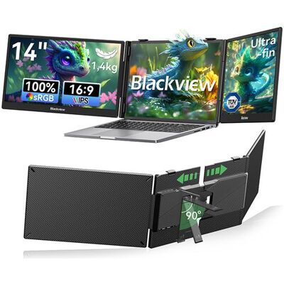 Ecran PC Portable Blackview DCM5 Triple Ecran 14'' 60 Hz FHD Noir Noir - Publicité Ecran PC Portable Blackview DCM5 Triple Ecran 14'' 60 Hz FHD Noir Noir - Publicité