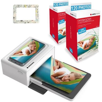 AGFAPHOTO Pack Imprimante Realipix Moments + Cartouches et papiers 240 photos + Joli cadre magnetique - Impression Bluetooth Photo 10x15 cm, iOS et Android, 4Pass Sublimation Thermique - Blanc Blanco - Publicité AGFAPHOTO Pack Imprimante Realipix Moments + Cartouches et papiers 240 photos + Joli cadre magnetique - Impression Bluetooth Photo 10x15 cm, iOS et Android, 4Pass Sublimation Thermique - Blanc Blanco - Publicité