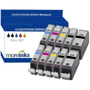 MoreInks - 10 Cartouches d'encre Compatibles cyan / jaune / magenta / noir pour imprimante Canon Pixma MP550 cyan / jaune / magenta / noir - Publicité MoreInks - 10 Cartouches d'encre Compatibles cyan / jaune / magenta / noir pour imprimante Canon Pixma MP550 cyan / jaune / magenta / noir - Publicité