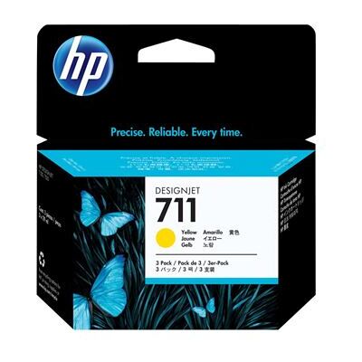 HP 711 - Pack de 3 - 29 ml - jaune - original - DesignJet - cartouche d'encre - pour DesignJet T100, T120, T120 ePrinter, T125, T130, T520, T520 ePrinter, T525, T530 Jaune - Publicité HP 711 - Pack de 3 - 29 ml - jaune - original - DesignJet - cartouche d'encre - pour DesignJet T100, T120, T120 ePrinter, T125, T130, T520, T520 ePrinter, T525, T530 Jaune - Publicité