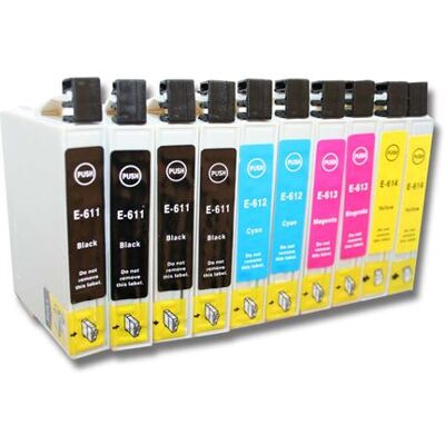 vhbw Pack de 10 cartouches compatible pour Epson Stylus DX4200, DX4250, DX4800, DX4850 imprimante - Set cyan, magenta, jaune, noir - Publicité vhbw Pack de 10 cartouches compatible pour Epson Stylus DX4200, DX4250, DX4800, DX4850 imprimante - Set cyan, magenta, jaune, noir - Publicité