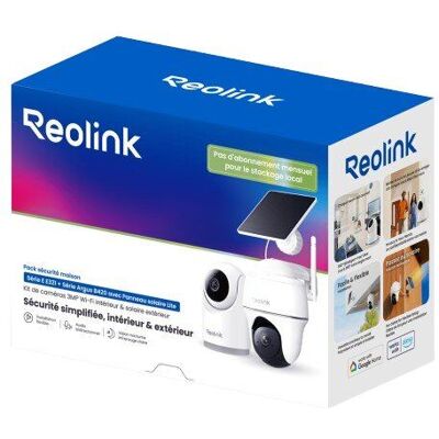 Pack de caméra de surveillance connectée Reolink E Series E321 intérieure Blanc + Caméra de surveillance B420 extérieure Blanc avec Panneau solaire Lite Blanc - Publicité Pack de caméra de surveillance connectée Reolink E Series E321 intérieure Blanc + Caméra de surveillance B420 extérieure Blanc avec Panneau solaire Lite Blanc - Publicité