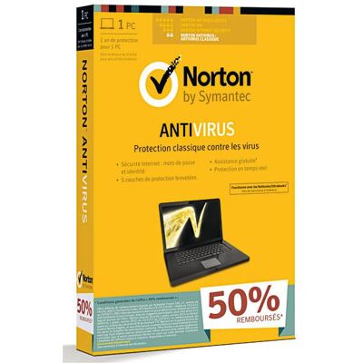 Symantec Norton Antivirus 2013 version 1 poste - 50% remboursés - Publicité Symantec Norton Antivirus 2013 version 1 poste - 50% remboursés - Publicité